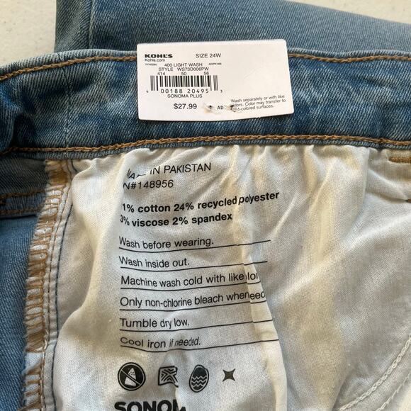 NWT! Sonoma The Everyday Skinny Jean Light Wash Size 24W - Picture 3 of 16